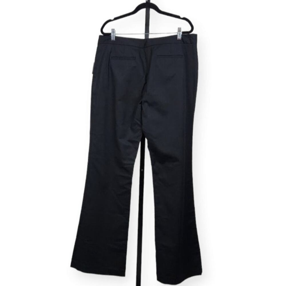 Tahari Terry Pant Trousers Slacks Mid Rise Flared Leg Black Women's Size 14 New - Picture 2 of 11